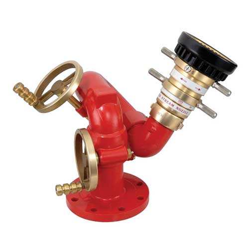 FP10612 Brass Dual Round Handle Fire Monitor with Worm Gear 